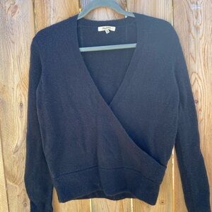 Madewell Black V-Neck wrap Sweater size XS